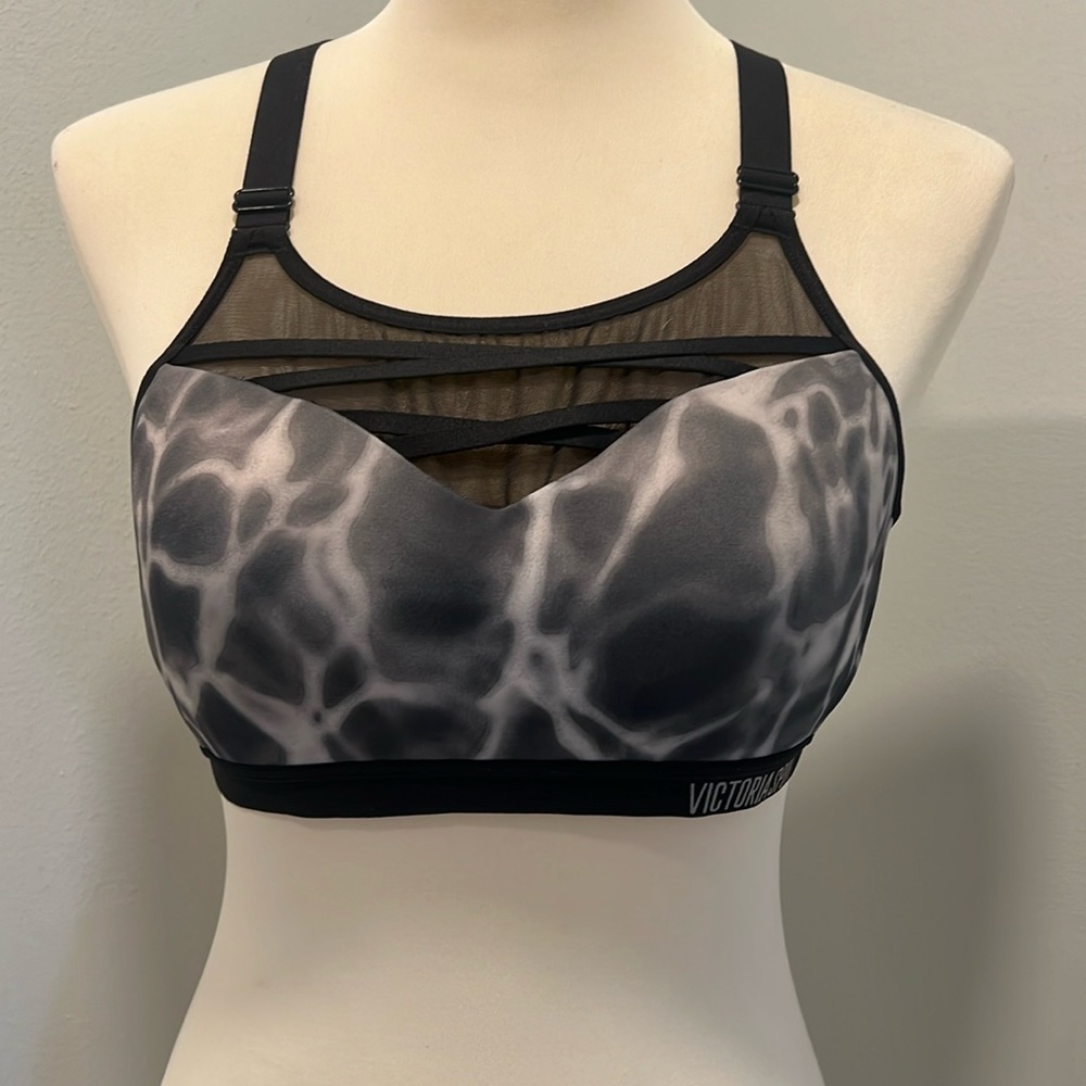 Victoria Sports Bra 36B - black/grey with adjustable straps